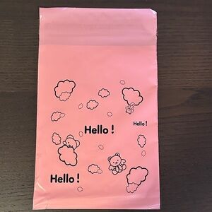 30 Count Pink “Hello” Bear & Cloud Poly Mailers – 6" x 9"